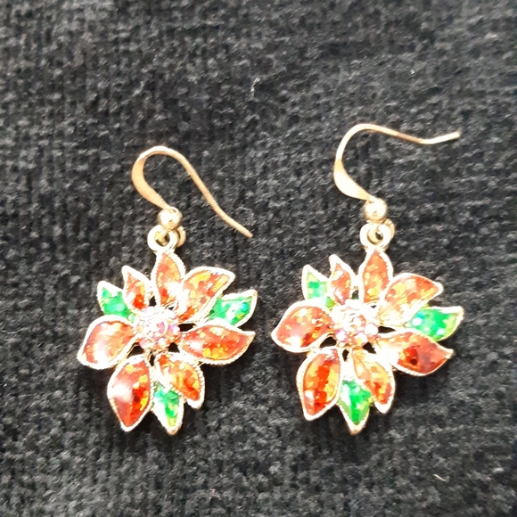 Poisentia christmas set earrings and brooch - Picture 3 of 4